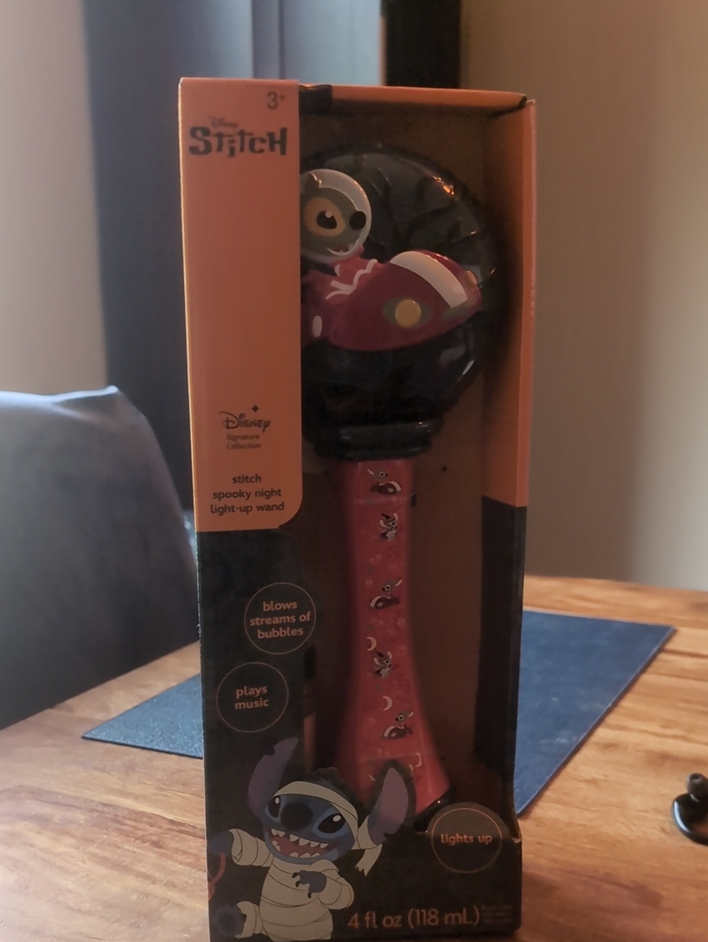 Disney Stitch Pink Spooky Night Light-Up Bubble Wand